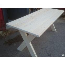 Kryssbord och bänkar, rumsbord tillverkas